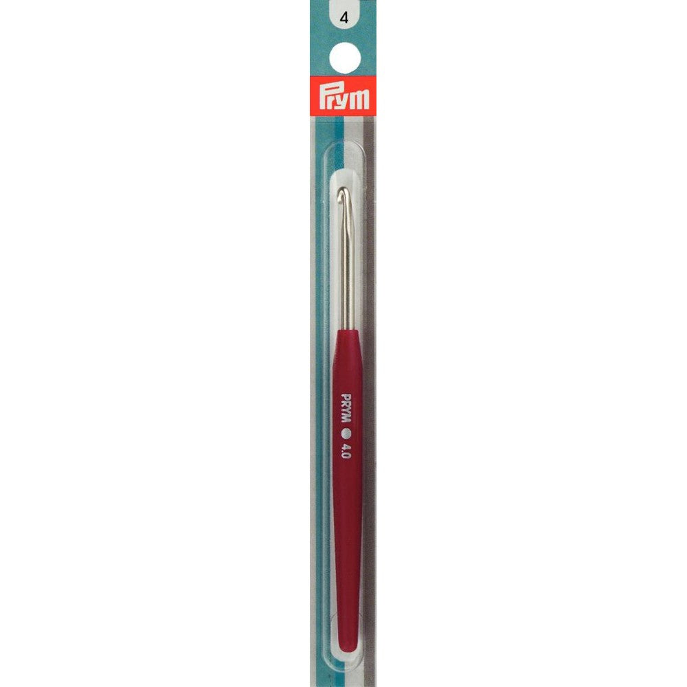 PRYM 4 mm 14 cm Koyu Kırmızı Silikon Saplı Yün Tığ - 195344